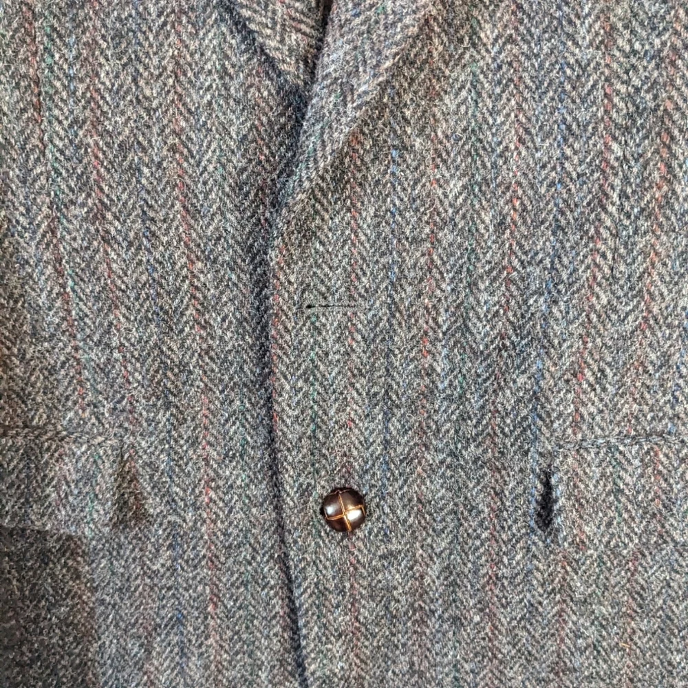 Men's Herringbone Wool Blazer - Gray - Picture 4 of 15